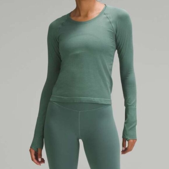 Lululemon Swiftly Tech Long Sleeve Shirt 2.0 Race Length in Medium Forest Size 8 - Picture 2 of 9